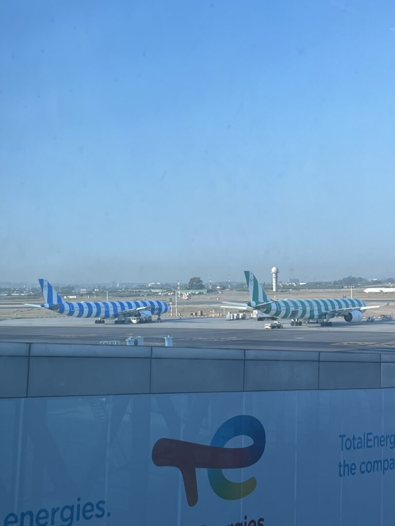 Flugzeuge am Flughafen Kapstadt vor dem Rückflug nach Deutschland